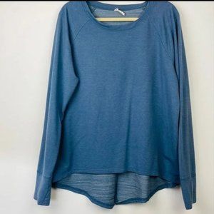 Women's Crew Neck Long Sleeve Pullover Shirt Blue